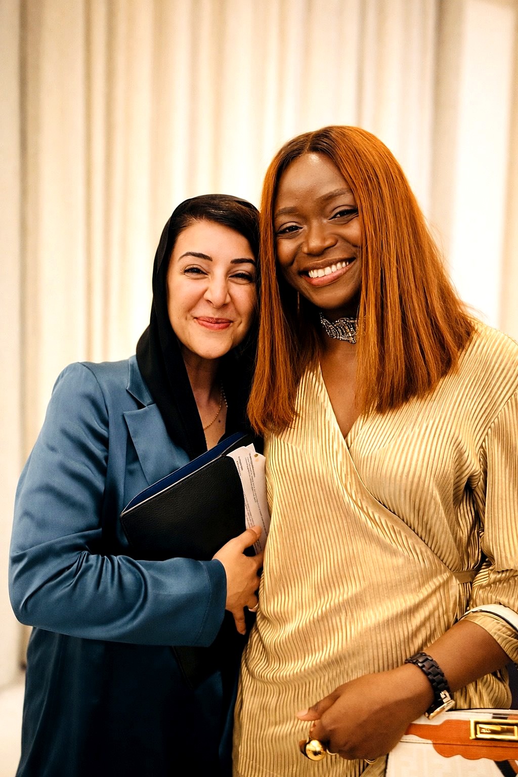 Francine Mbvoumbo with the Minister of Cooperation of the UAE